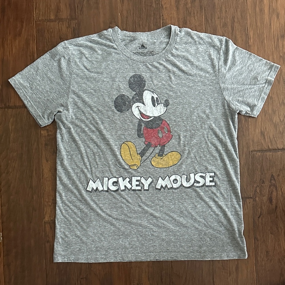 Disney-Mickey Mouse Gray Short Sleeve Tee